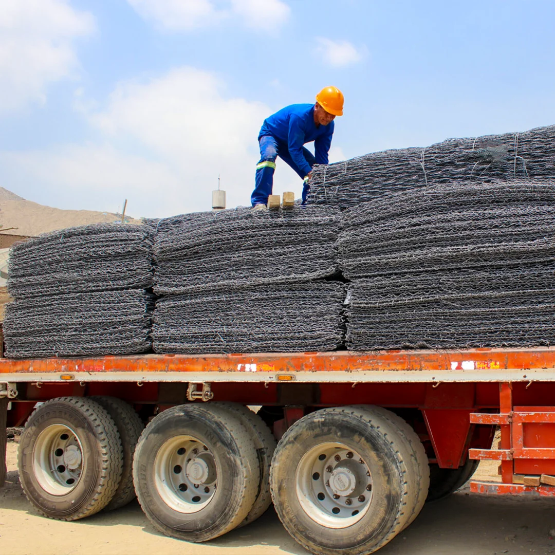 Diagrama con dimensiones estándar de un gavión de caja